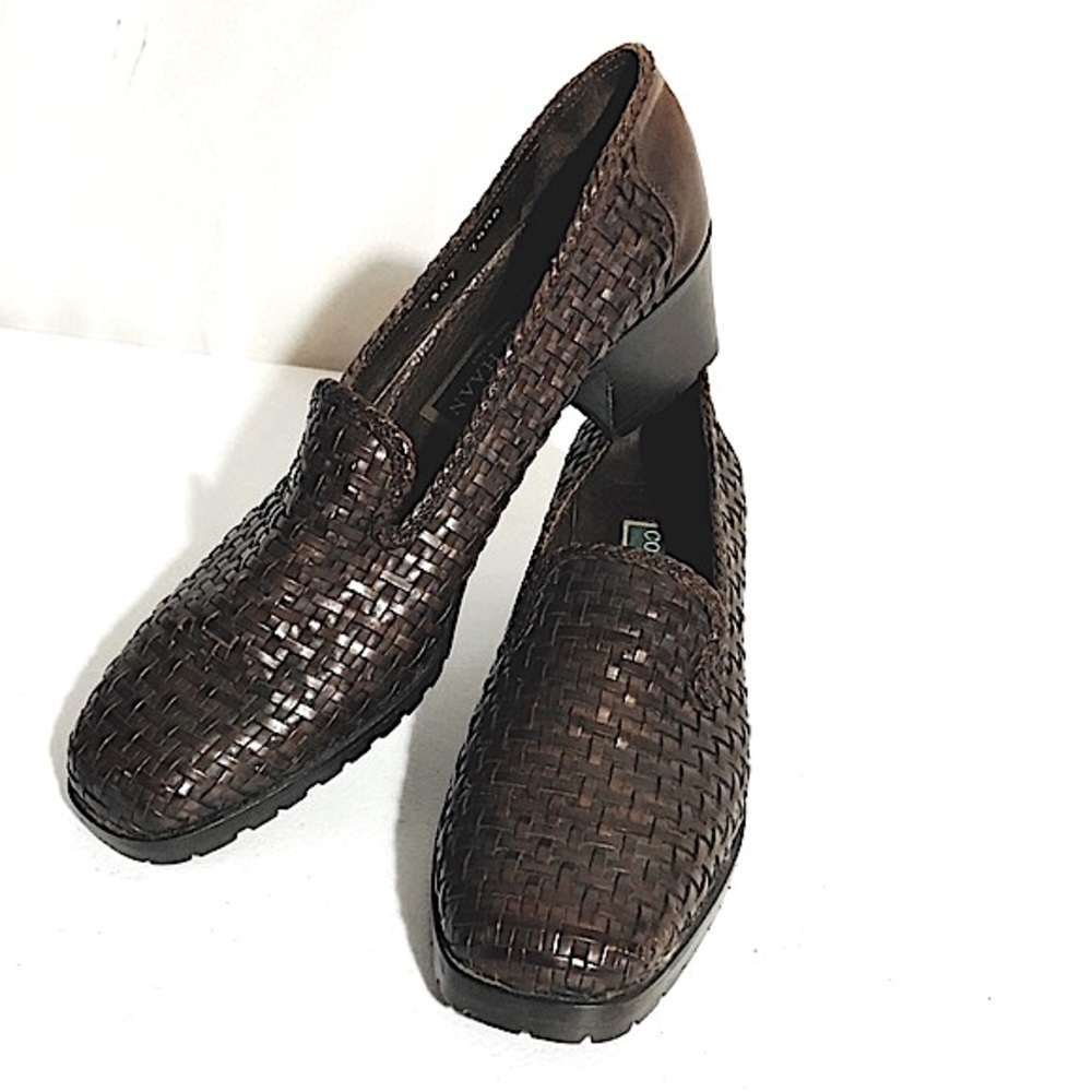 Cole Haan Brown Leather Basket Weave Slip On Loafers NWOB Size 7.5 AA